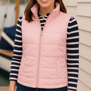 Duck Head Pink Puffer Vest Women’s M | Quilted Preppy Outdoor Layer
